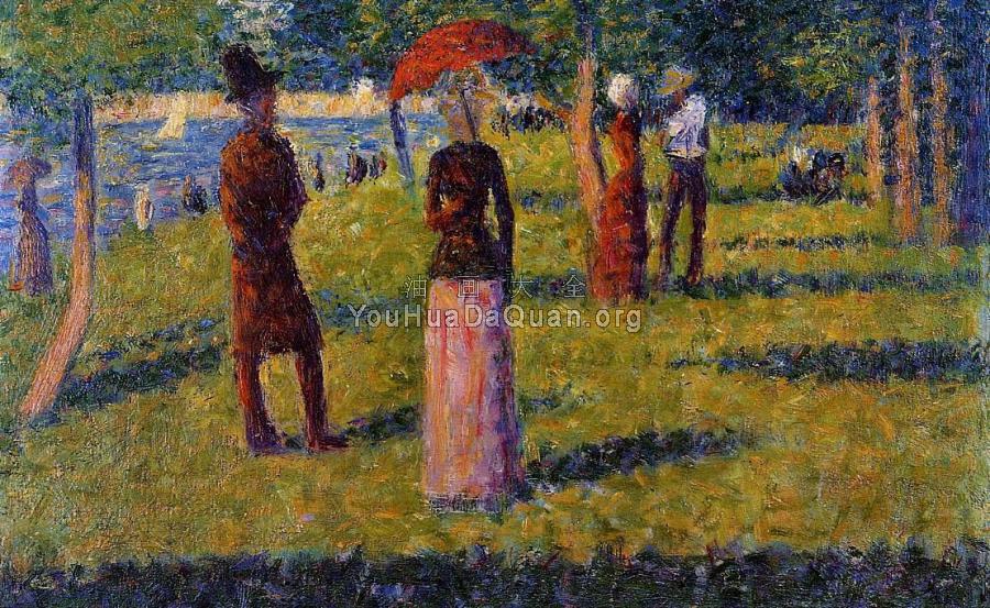 La Grande Jatte, The Rope-Colored Skirt - 乔治·修拉